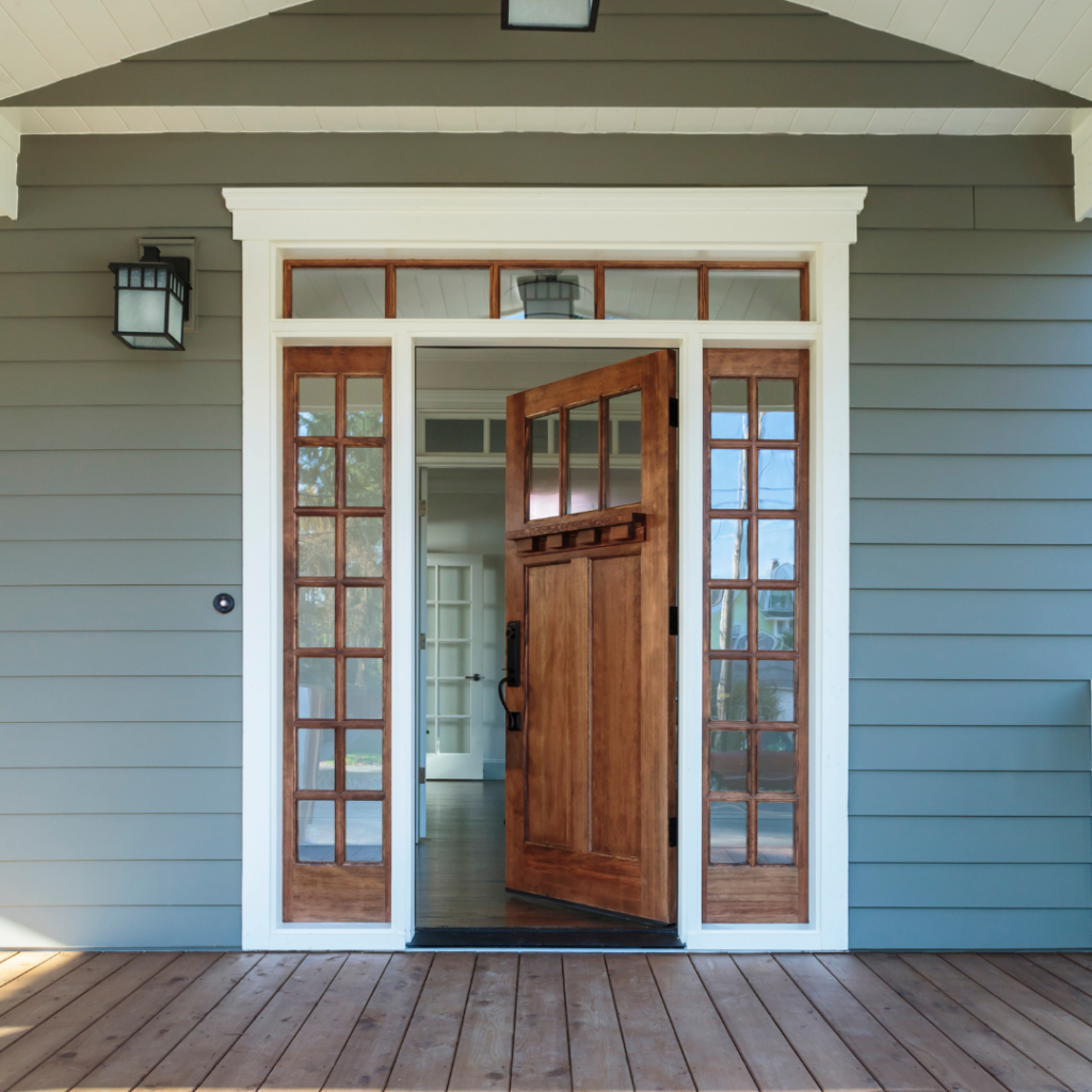 Front Entrance with Wooden Door